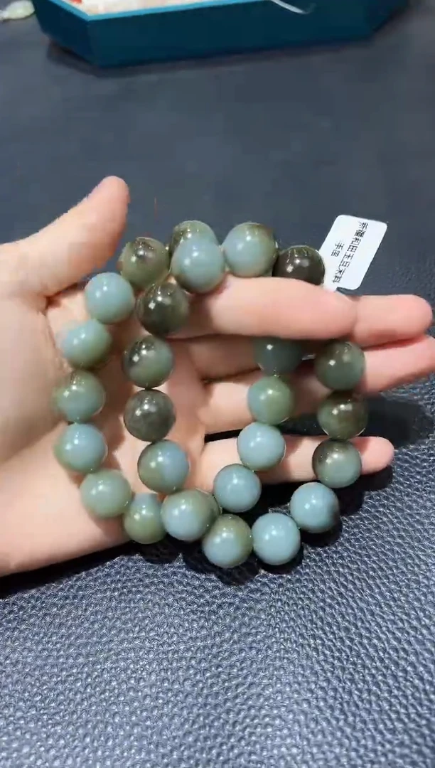 手串未镶嵌和田玉新疆且末糖卡14圆珠手串 多样性发其一