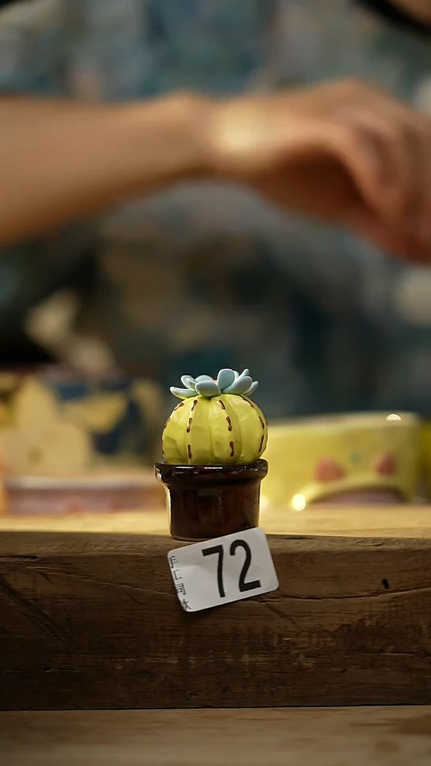 【闪购商品】瓷片新品！可爱仙人掌摆件/茶宠