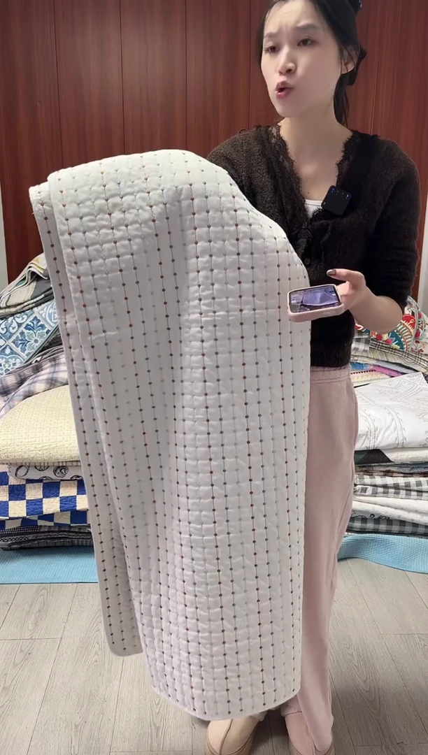 棉150*200白色米粒绣