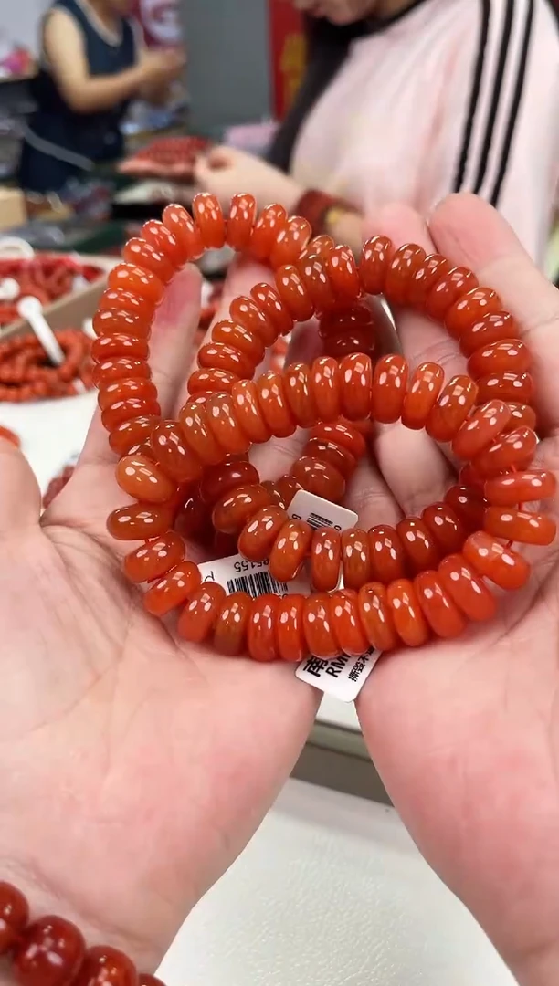 南红玛瑙保山算盘珠手串14+未镶嵌（多样式发其一）