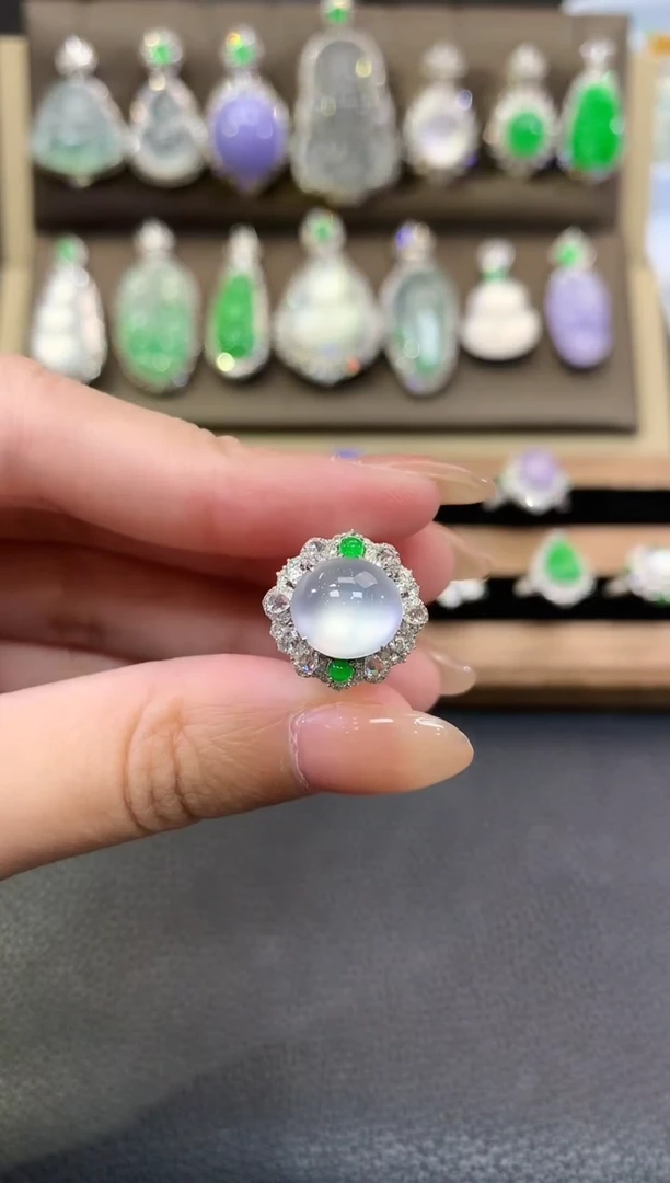 翡翠戒指18K金镶嵌夏日珠宝B60