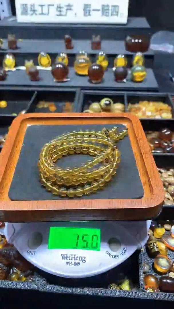 琥珀颈饰未镶嵌天然缅甸琥珀手串