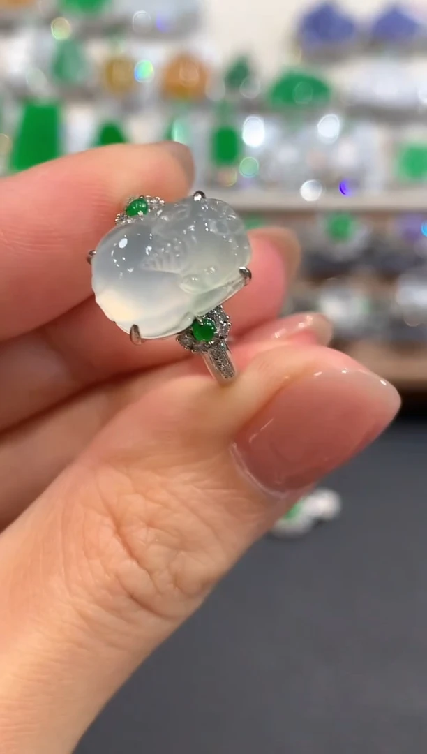 18K金镶嵌戒指翡翠a23多样性一件发货