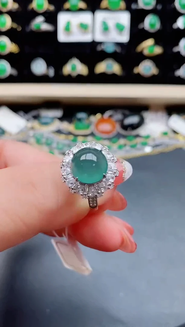 【闪购商品】翡翠戒指银S925镶嵌805050