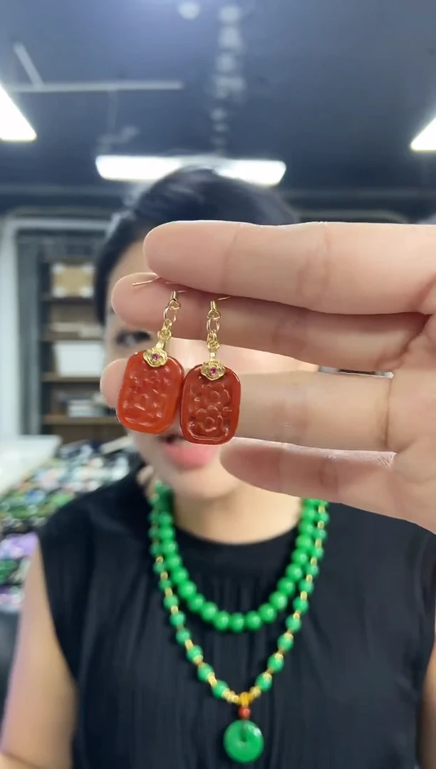 翡翠未镶嵌耳饰闪购链接多样性发其一颜色微差