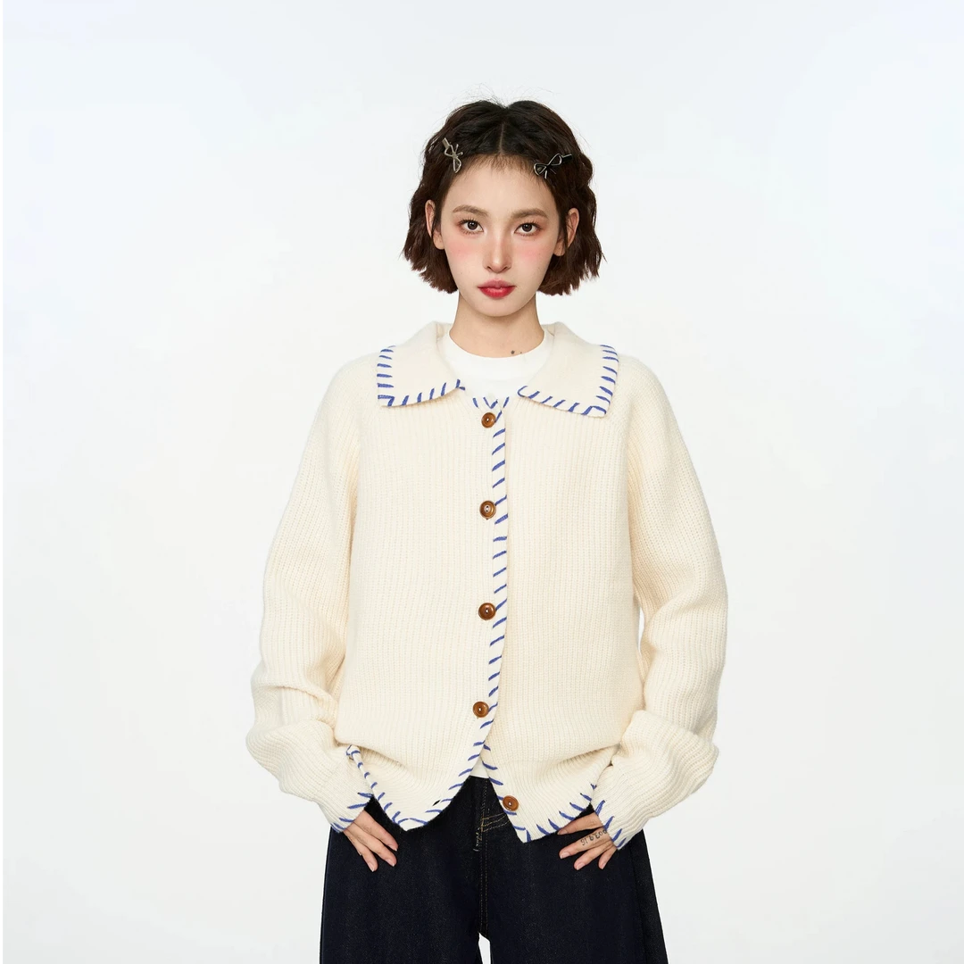 E202毛针织衫针织开衫冬多巴胺小香开衫时尚上衣女女装