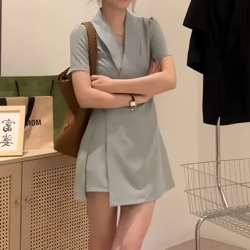 秋季胖mm简约通勤风时尚风修身时尚套装显瘦休闲风女装套装韩系风