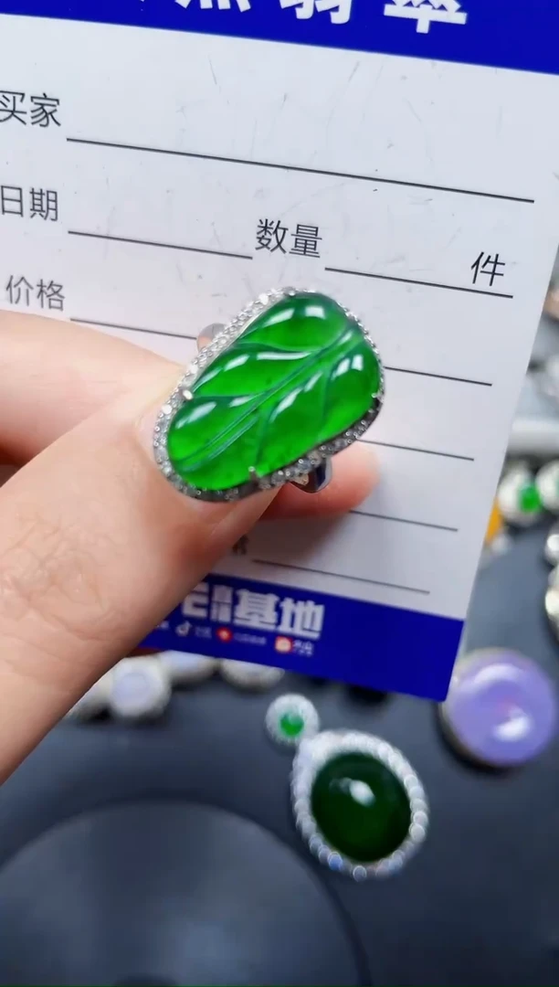银S925镶嵌戒指翡翠56