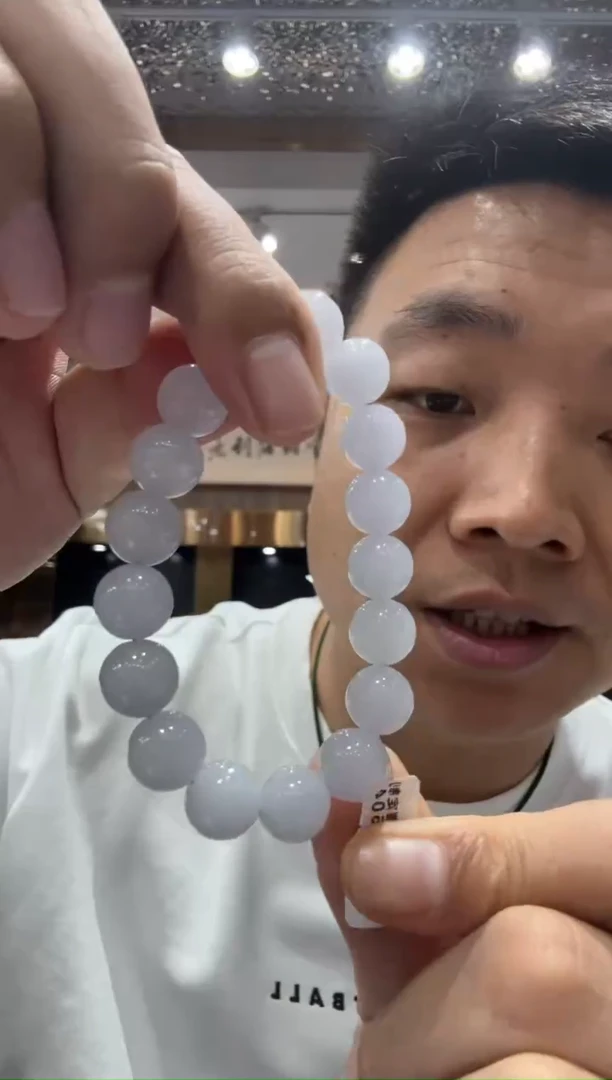 未镶嵌挂件翡翠A货翡翠多样性一件淡紫手串