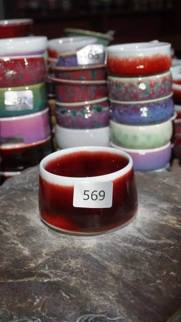 摆件陶精品窑变钧瓷茶器