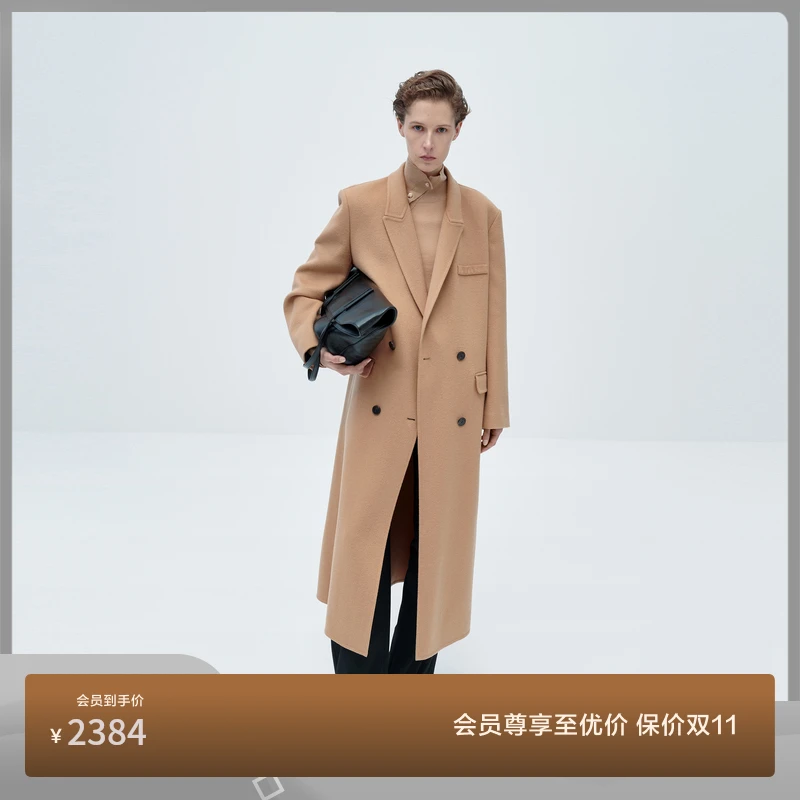 edition毛呢大衣女羊毛羊绒长款复古西装毛呢外套#EBC4OVCK01