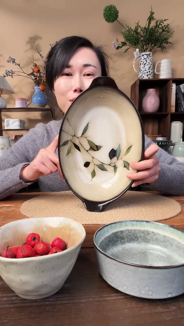 11.5英寸竹叶鱼盘微瑕