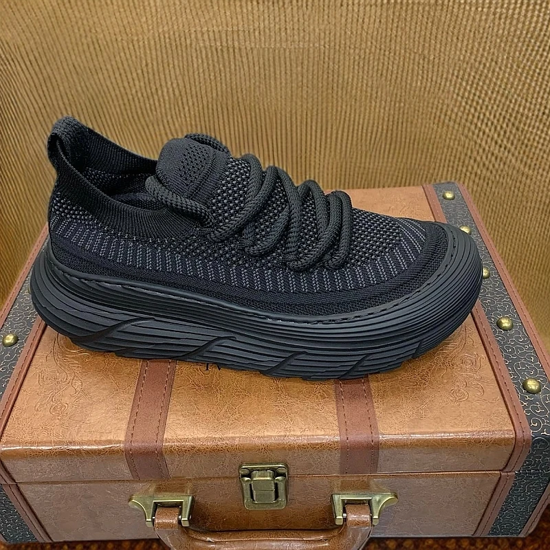 春季新款飞织透气网面厚底休闲百搭运动潮流休闲鞋9569