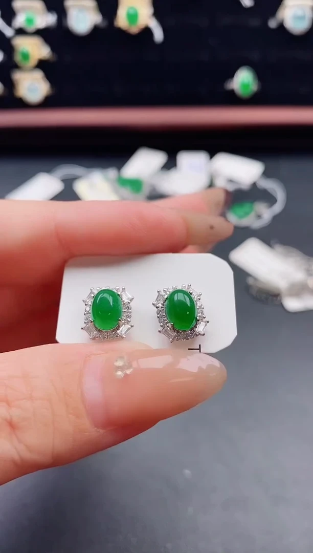 银S925镶嵌戒指翡翠1