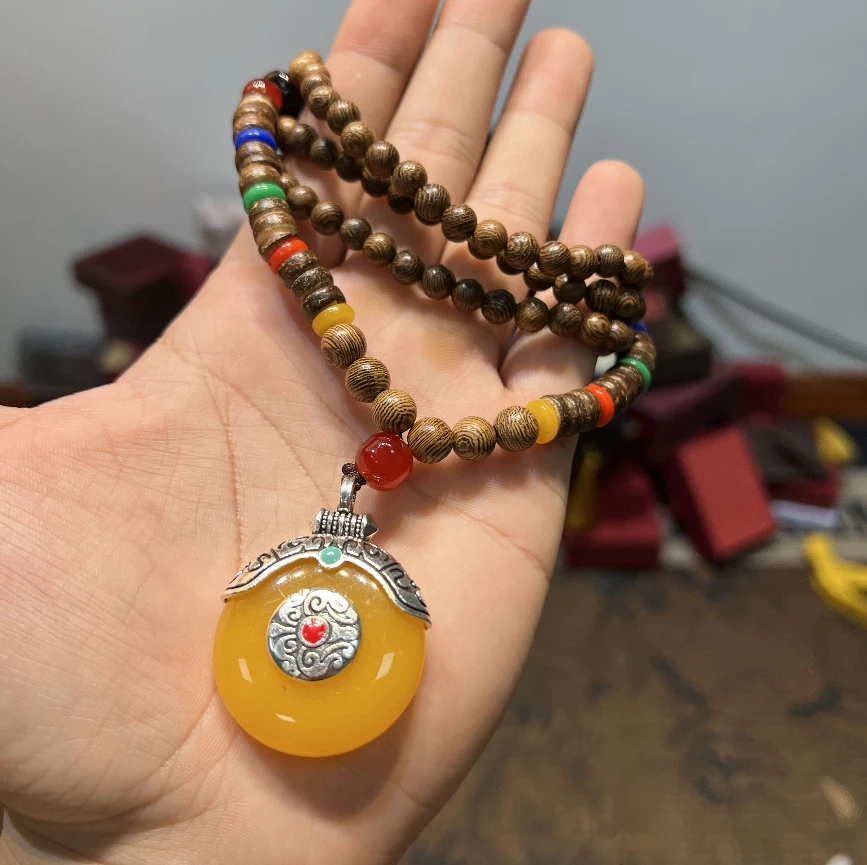 木质吊坠毛衣链无礼盒S0489