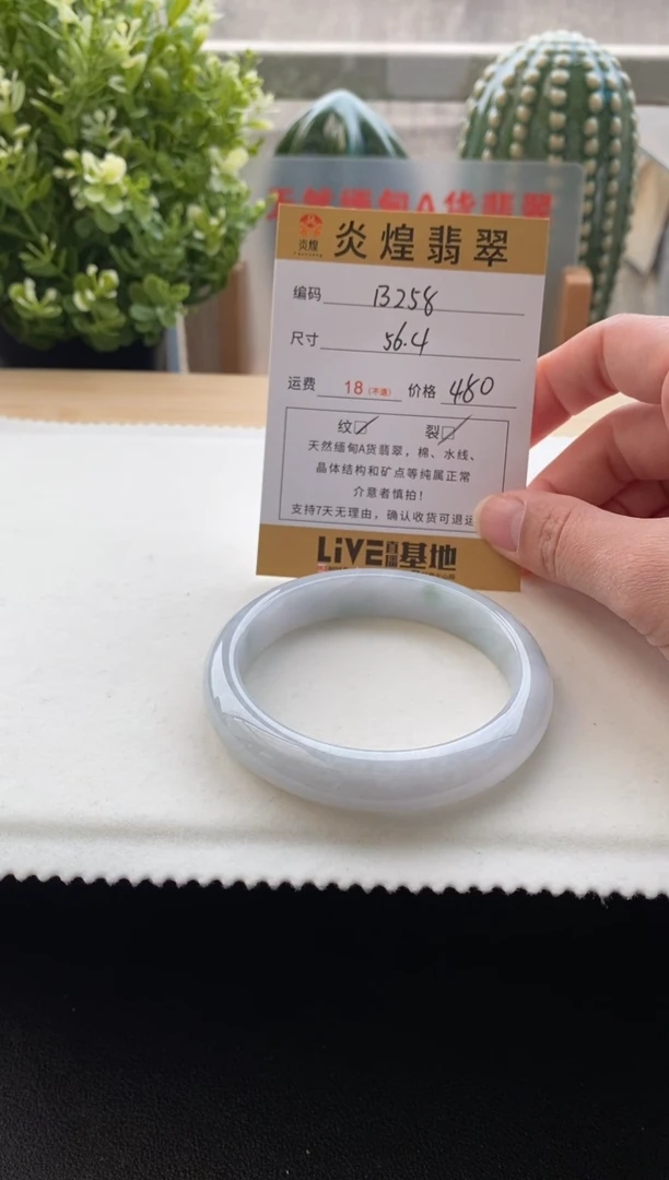 未镶嵌手镯翡翠圈口56.2 编码b258