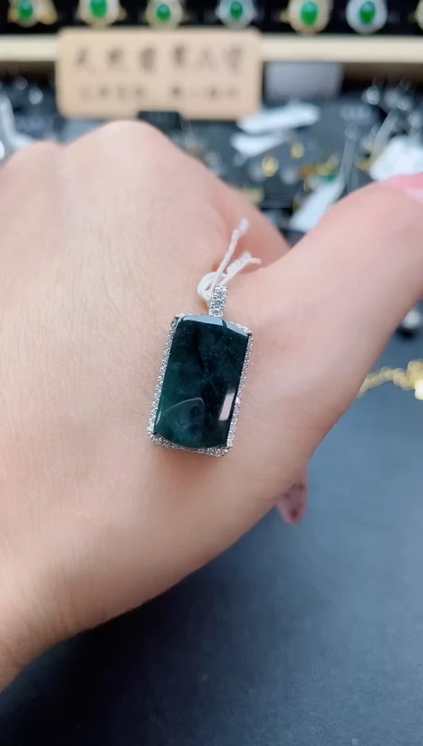 吊坠(不含链)银S925镶嵌翡翠1