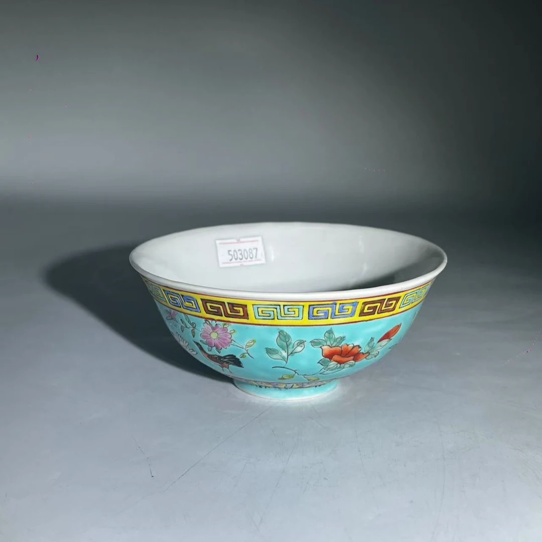 503087粉彩花鸟纹碗