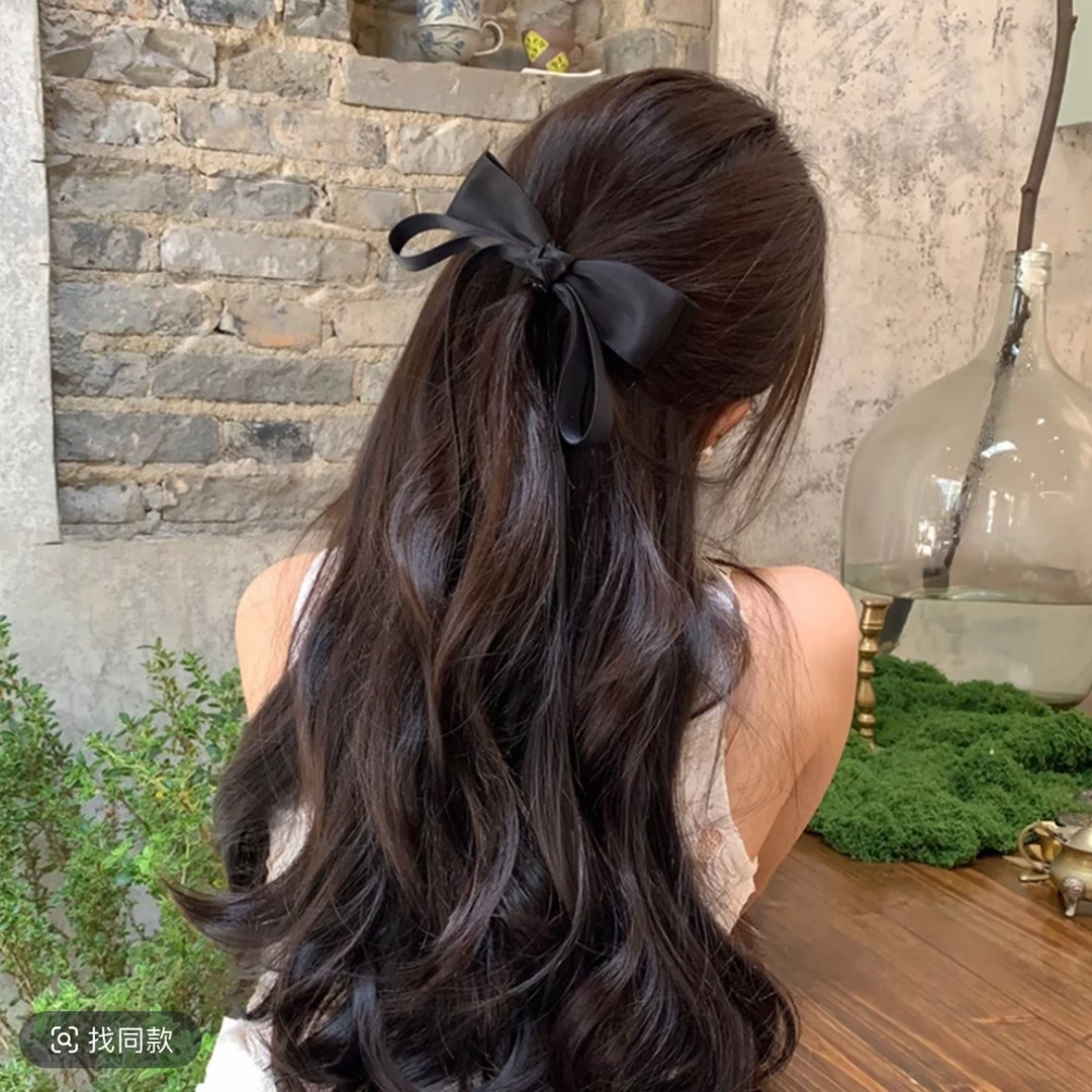 甜美气质蝴蝶结飘带发夹女后脑勺弹簧夹子发卡头饰一字夹发饰