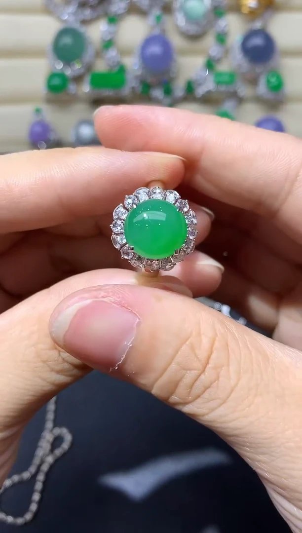 翡翠戒指18K金镶嵌534-中国好珍宝