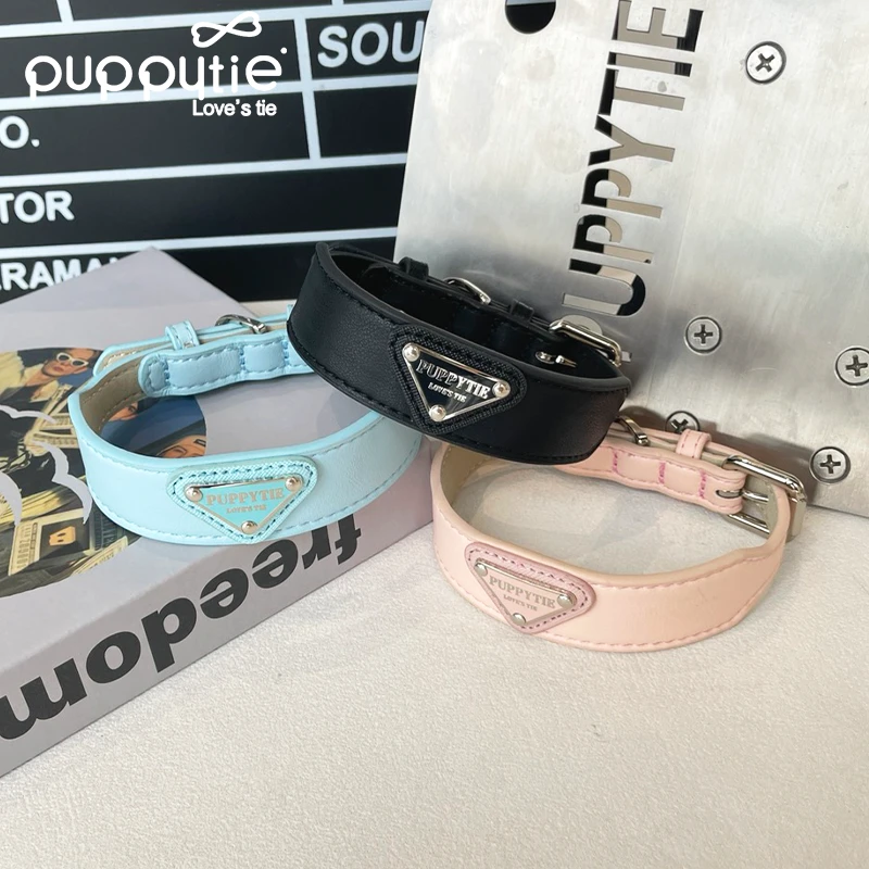 Puppytie|三角标项圈|脖圈小型犬颈圈防勒荧光时尚宠物狗链项圈
