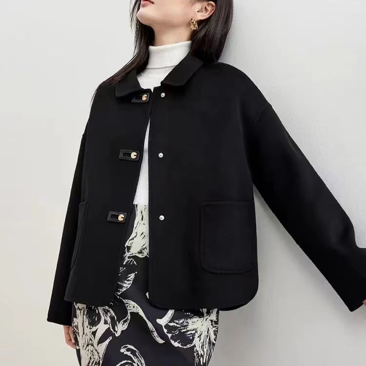 双面呢休闲大衣高端大气显瘦气质短款百搭时尚韩版秋冬