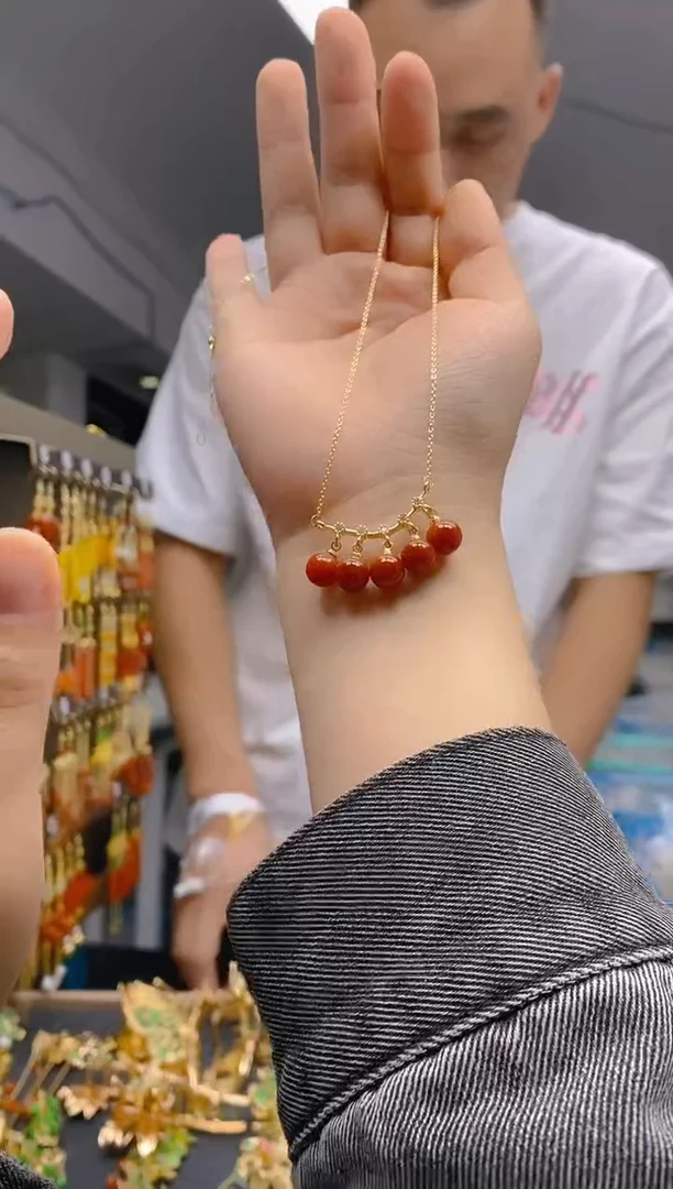 【闪购商品】翡翠耳饰合金081翡翠锁骨链