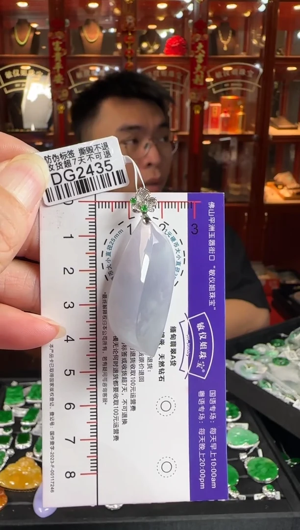 颈饰18K金镶嵌翡翠DG2435随形紫滴水