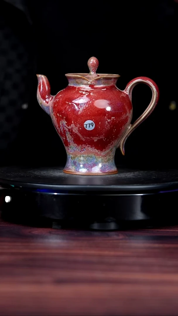 779#李朝斐一级品原矿钧瓷旗袍壶