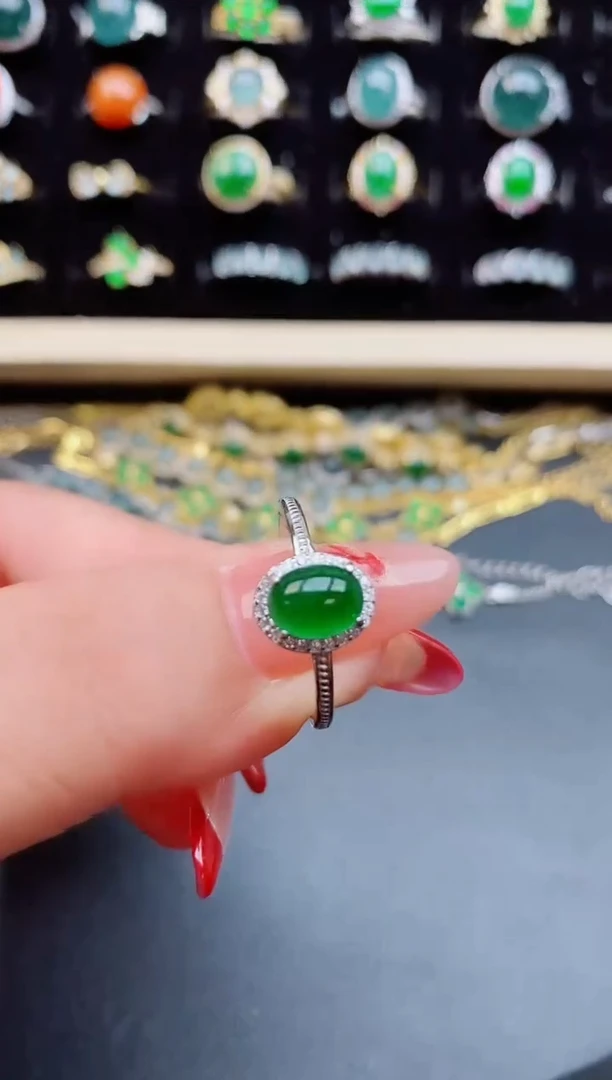 【闪购商品】翡翠戒指银S925镶嵌508501