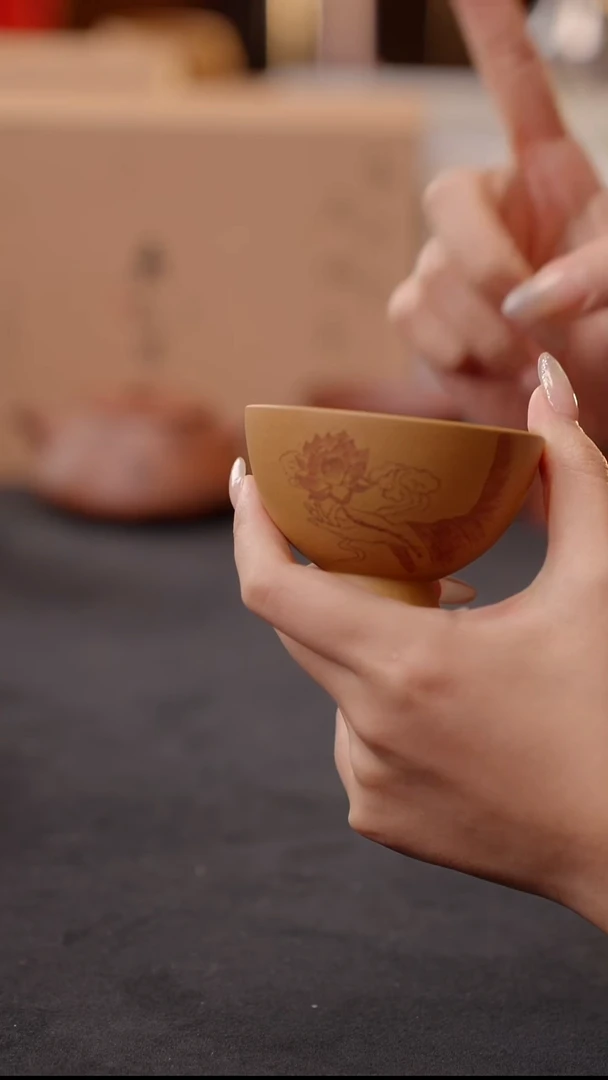 茶杯紫砂CFG-黄金段【菩提】杯-80cc