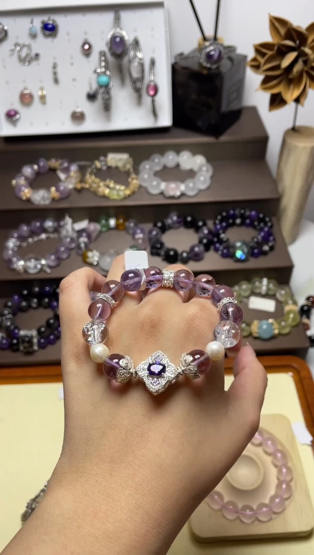 【闪购商品】水晶手链合金玻利维亚紫水