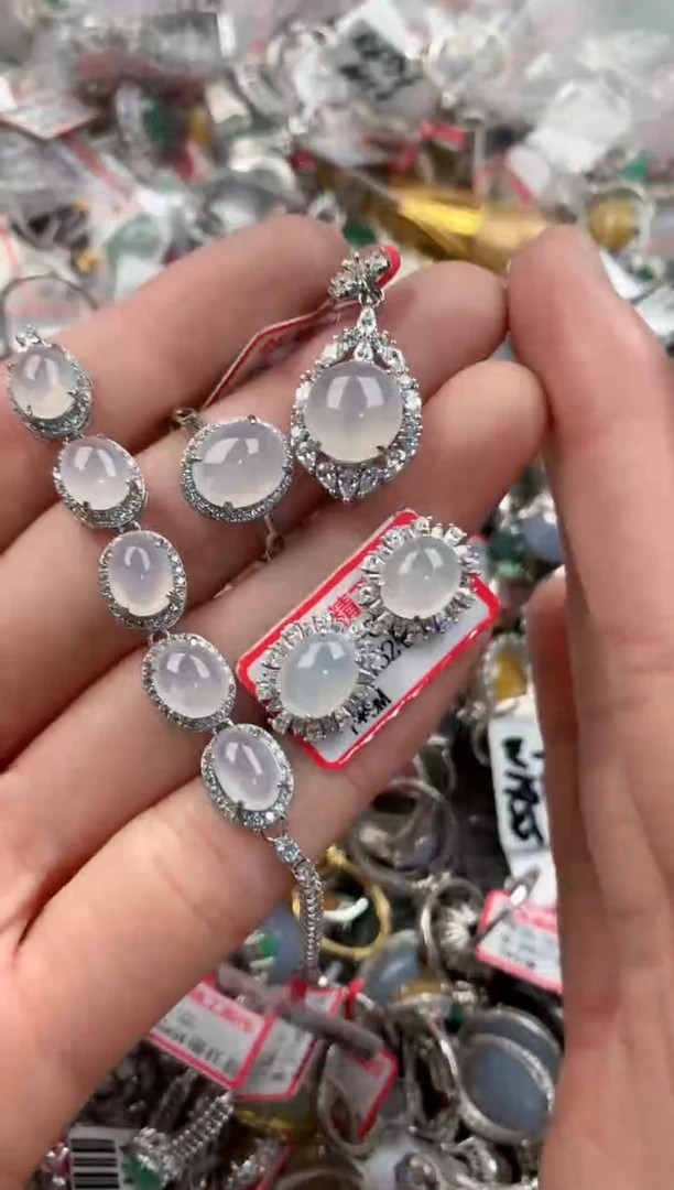 银S925镶嵌戒指翡翠444   8