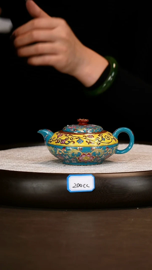 茶壶紫砂【徐秀文】紫泥如意珐琅
