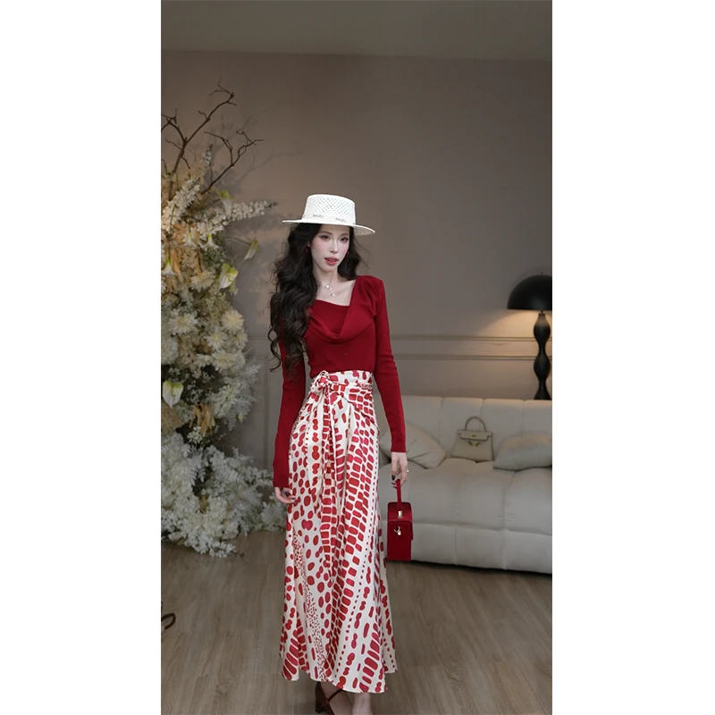 彼得潘大叔《红磨坊序曲-半裙》法式优雅波点设计感气质显瘦半裙