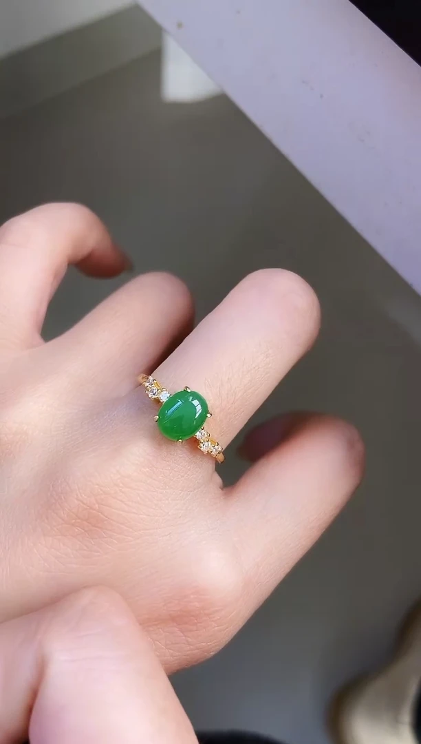 银S925镶嵌戒指翡翠12