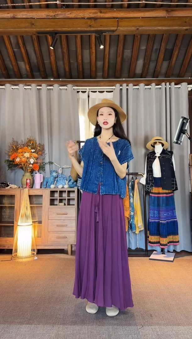 设计师款紫罗兰裤裙