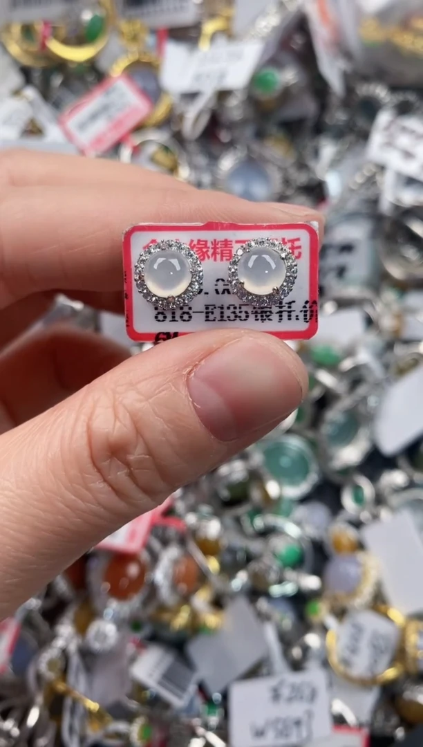 银S925镶嵌戒指翡翠222       5