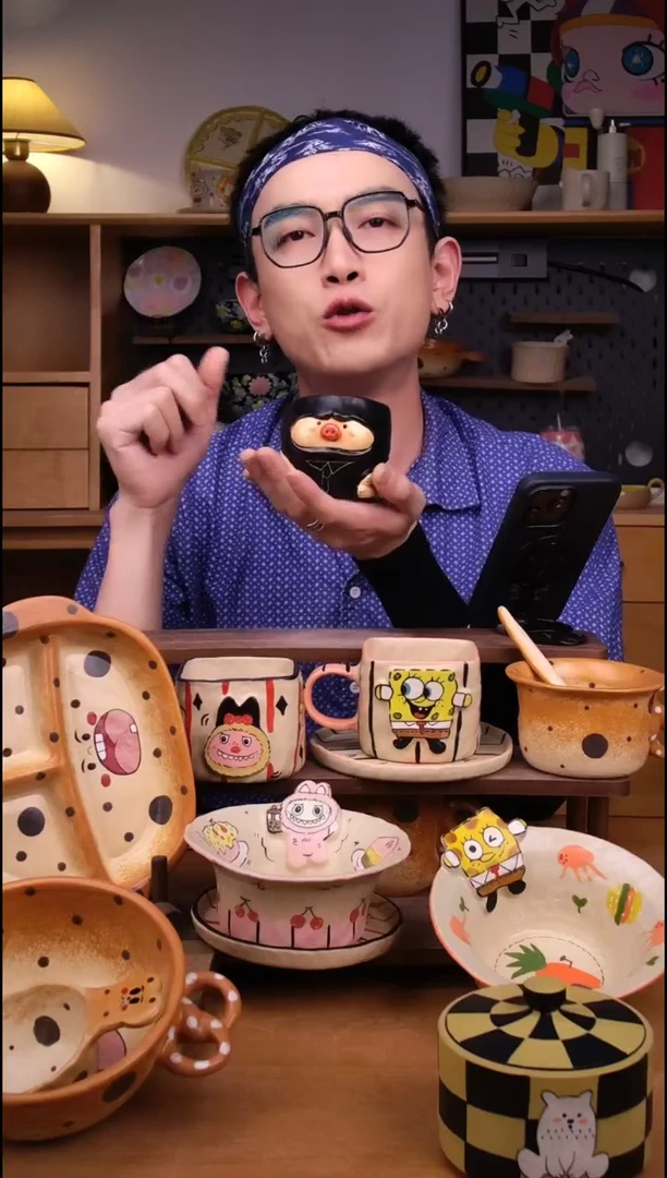 杯子景德镇可爱设计师款陶瓷