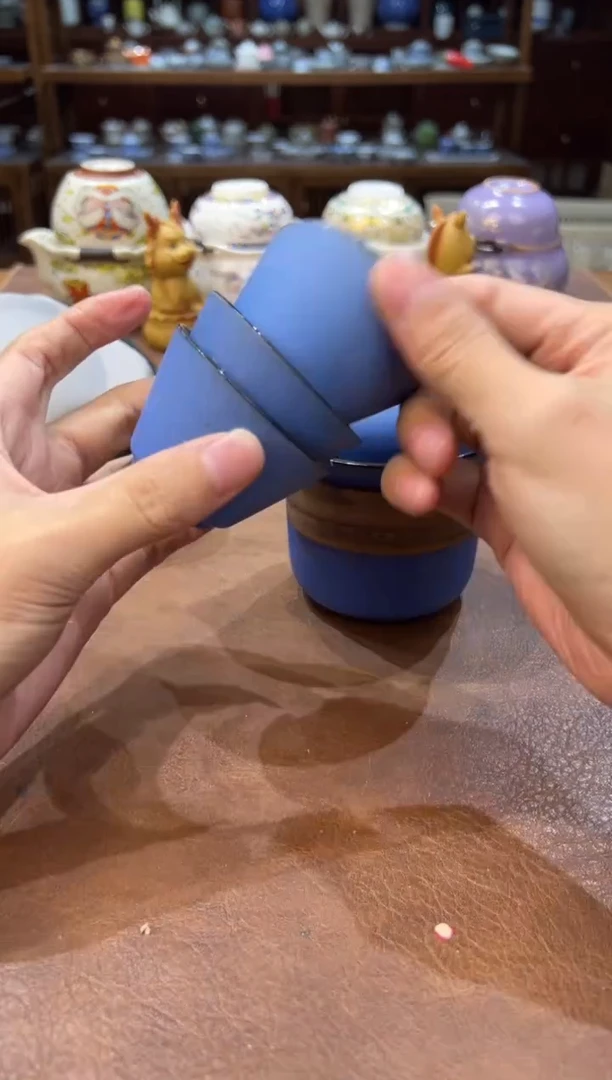 真的很便宜超好看会开片的旅行茶具