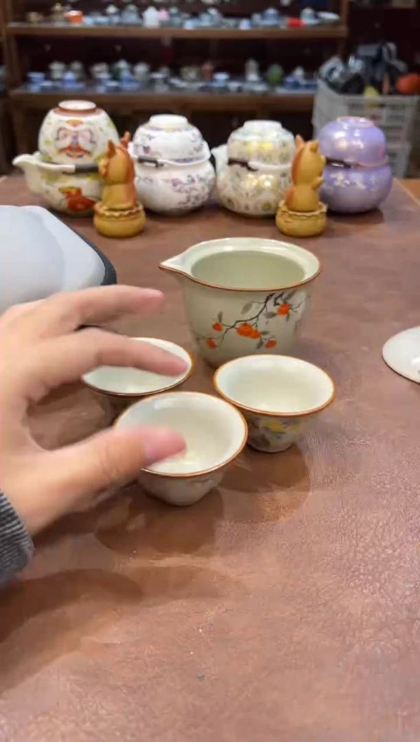 真的很便宜会开片的旅行茶具