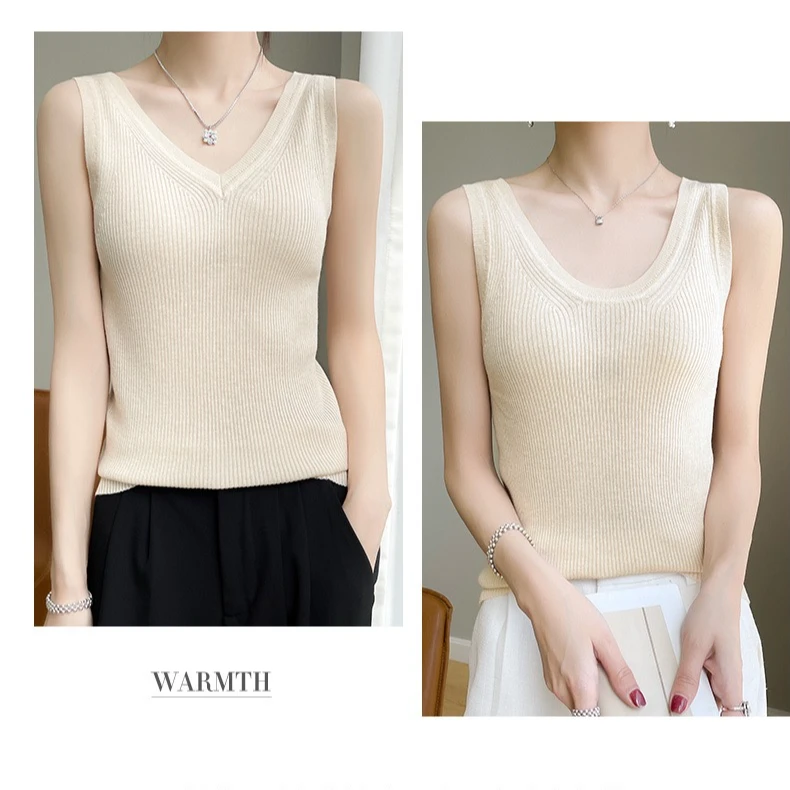 25新款抽条纯色吊带背心女时尚内搭