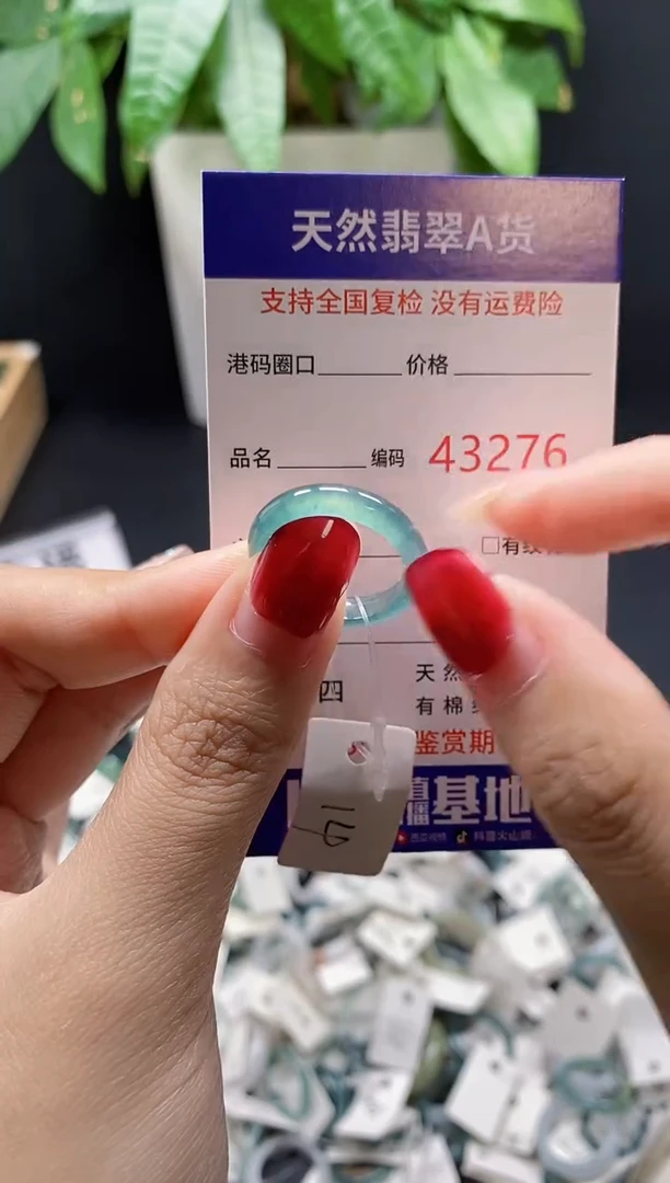 翡翠戒指未镶嵌 天然翡翠戒圈3276