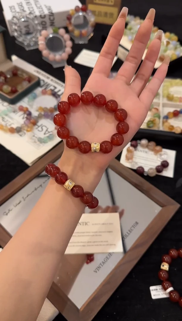 合金手链水晶红玛瑙x2936