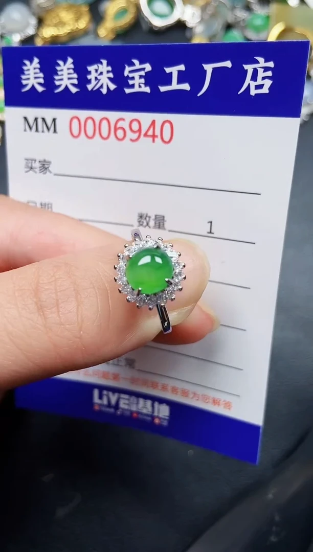 翡翠银S925镶嵌颈饰6940