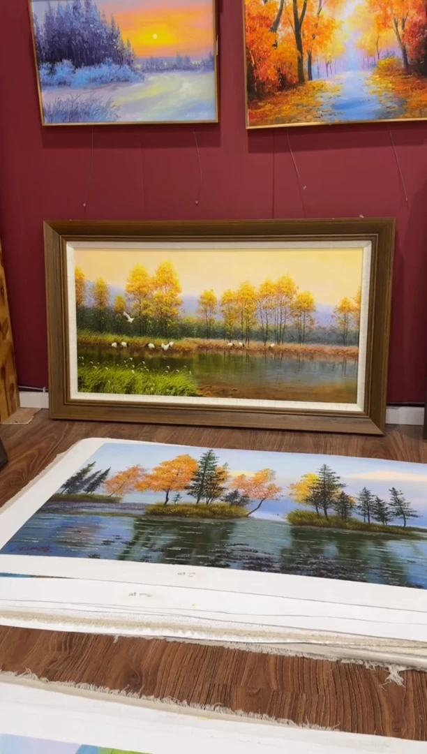 油画【已装裱】朝鲜一级画家原创手绘油画作品