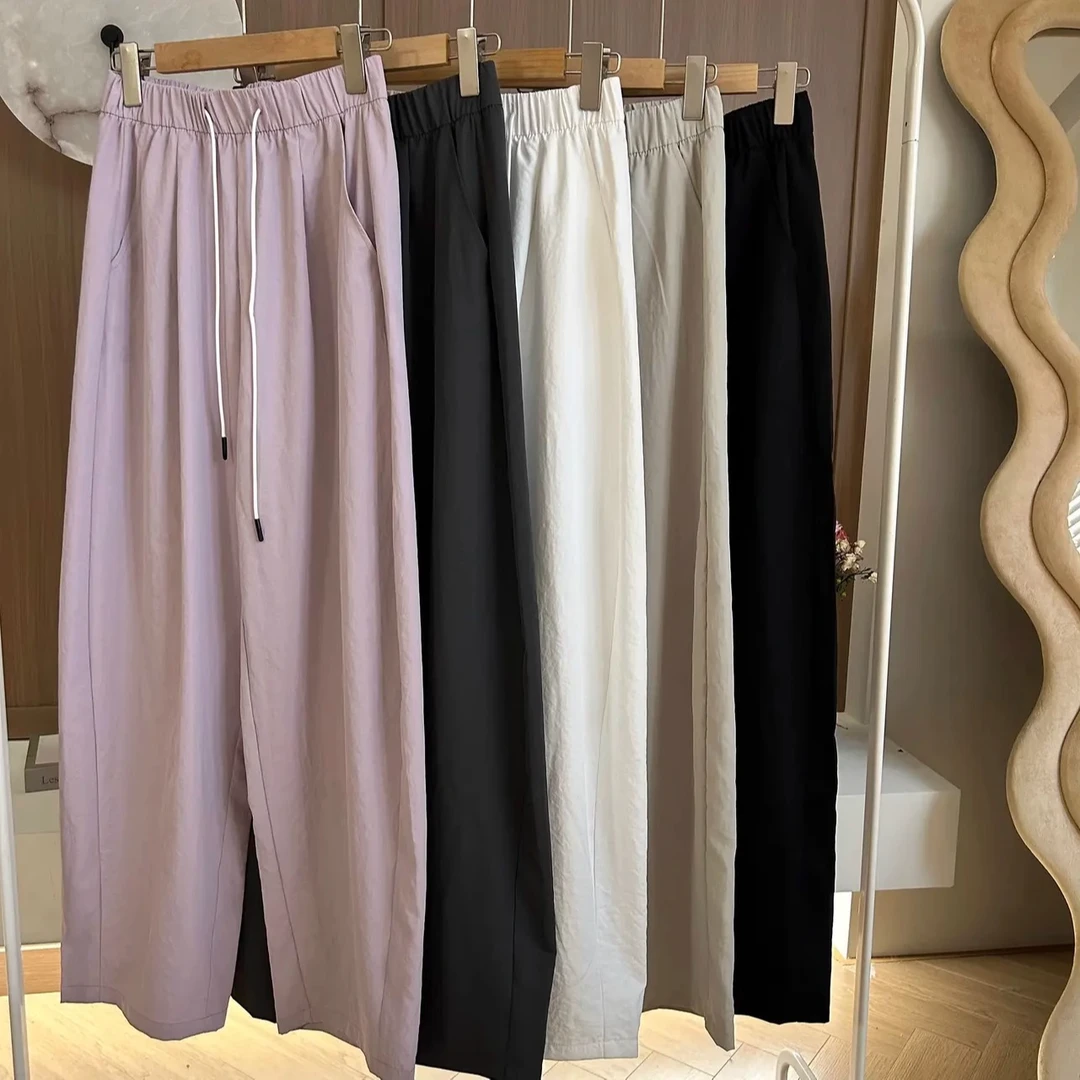 慵懒风纸片山本裤女夏季凉感小个子150垂感窄版阔腿休闲裤薄款155
