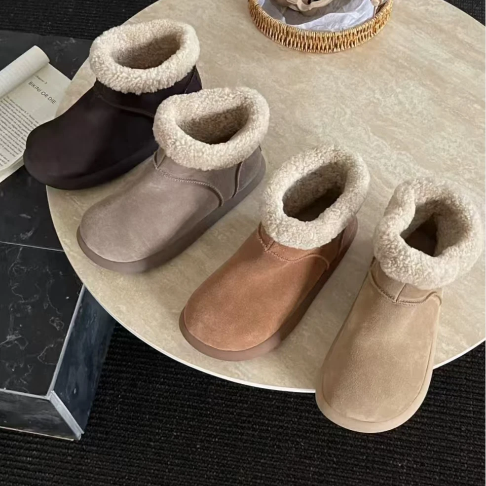 【大地瓜】桑坡村皮毛一体大地瓜雪地靴真皮真毛小土豆靴平底舒适