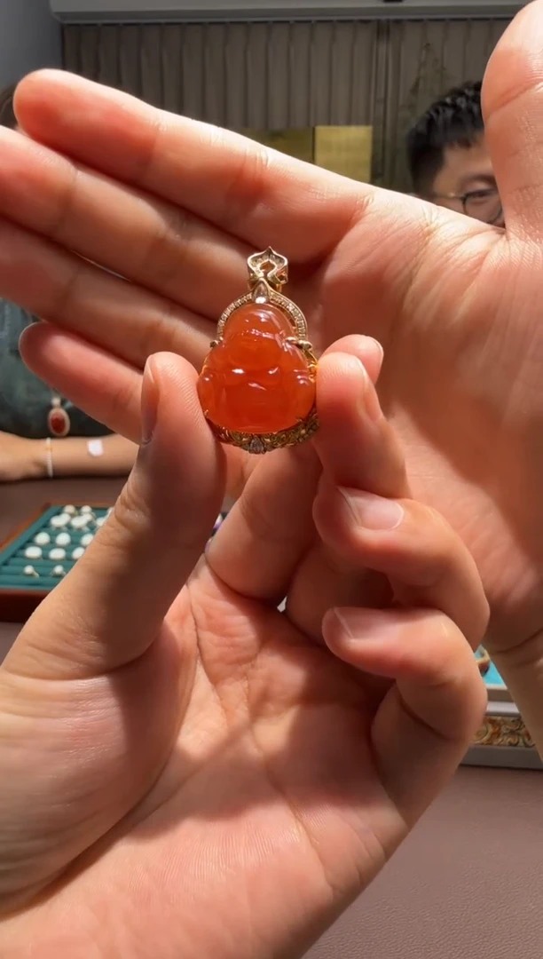 南红玛瑙18K金镶嵌颈饰19小李姐8.8多样性拍一发一