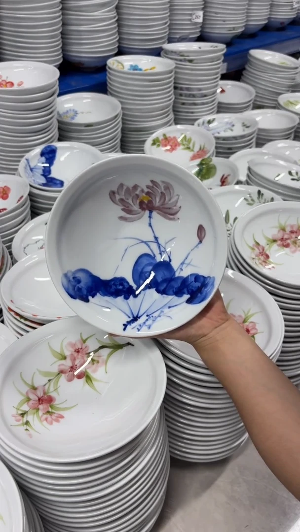 景德镇手绘釉中彩（食品级）大斗笠碗